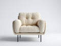 Sillones tela bouclé 95x85x82 cm - Beige - Diseño moderno acolchado