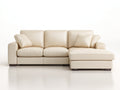 Sofás de esquina piel 270x160x84 cm - crema - con chaise longue