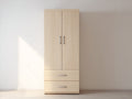 Armarios 80x45x180 cm - madera natural con 2 puertas y 2 cajones - diseño moderno para dormitorio