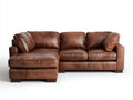 Sofás de esquina piel 285x170x82 cm - marrón - chaise longue