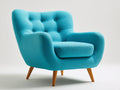 Sillones tapizados de tela 90x82x88 cm - azul turquesa - diseño contemporáneo para salón