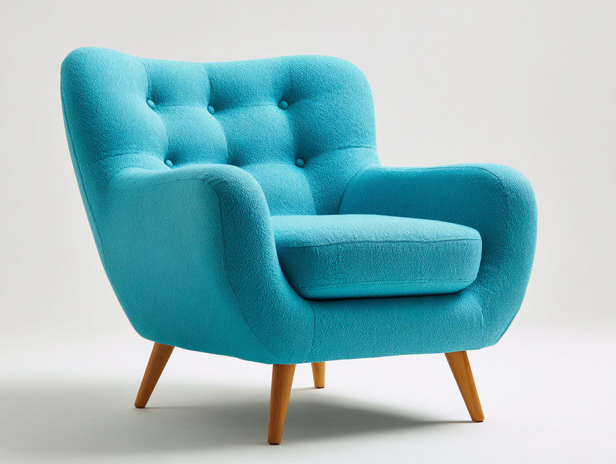Sillones tapizados de tela 90x82x88 cm - azul turquesa - diseño contemporáneo para salón