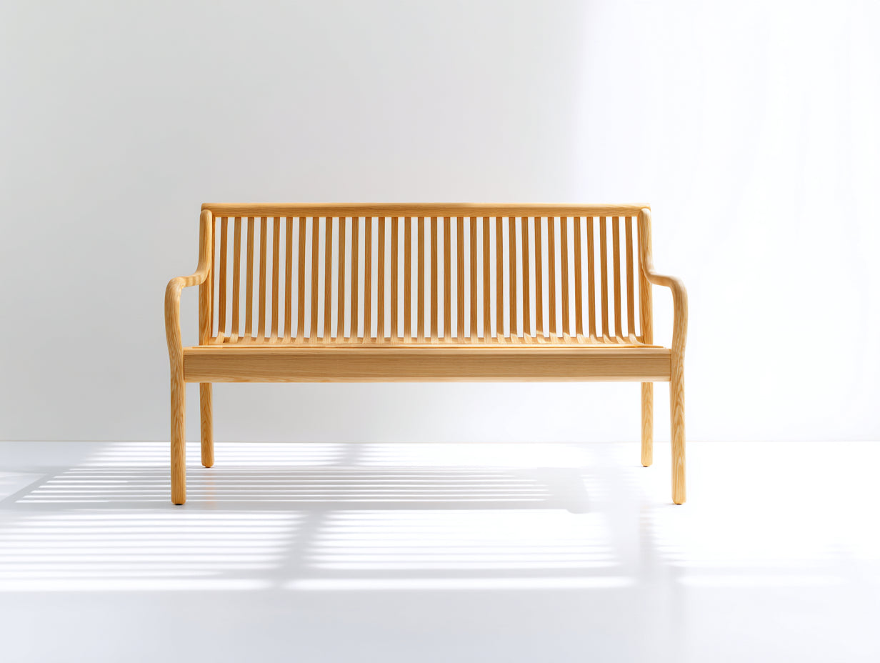 Banco de jardín de madera 160x55x85 cm - madera - diseño clásico con respaldo de listones