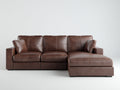 Sofás de esquina cuero sintético 260x170x88 cm - Marrón - Diseño contemporáneo confortable
