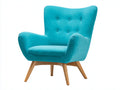 Sillones de tela 92x86x98 cm - azul-natural - respaldo capitoné