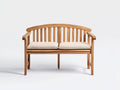 Bancos de jardín 120x58x88 cm - madera natural con asiento beige - diseño clásico para exterior