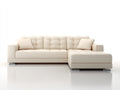 Sofás de esquina cuero sintético 270x165x85 cm - Crema - Diseño moderno capitoné